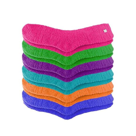 Solid Color Toasty Plush 6 Pack Fuzzy Socks - Picture 6 of 8